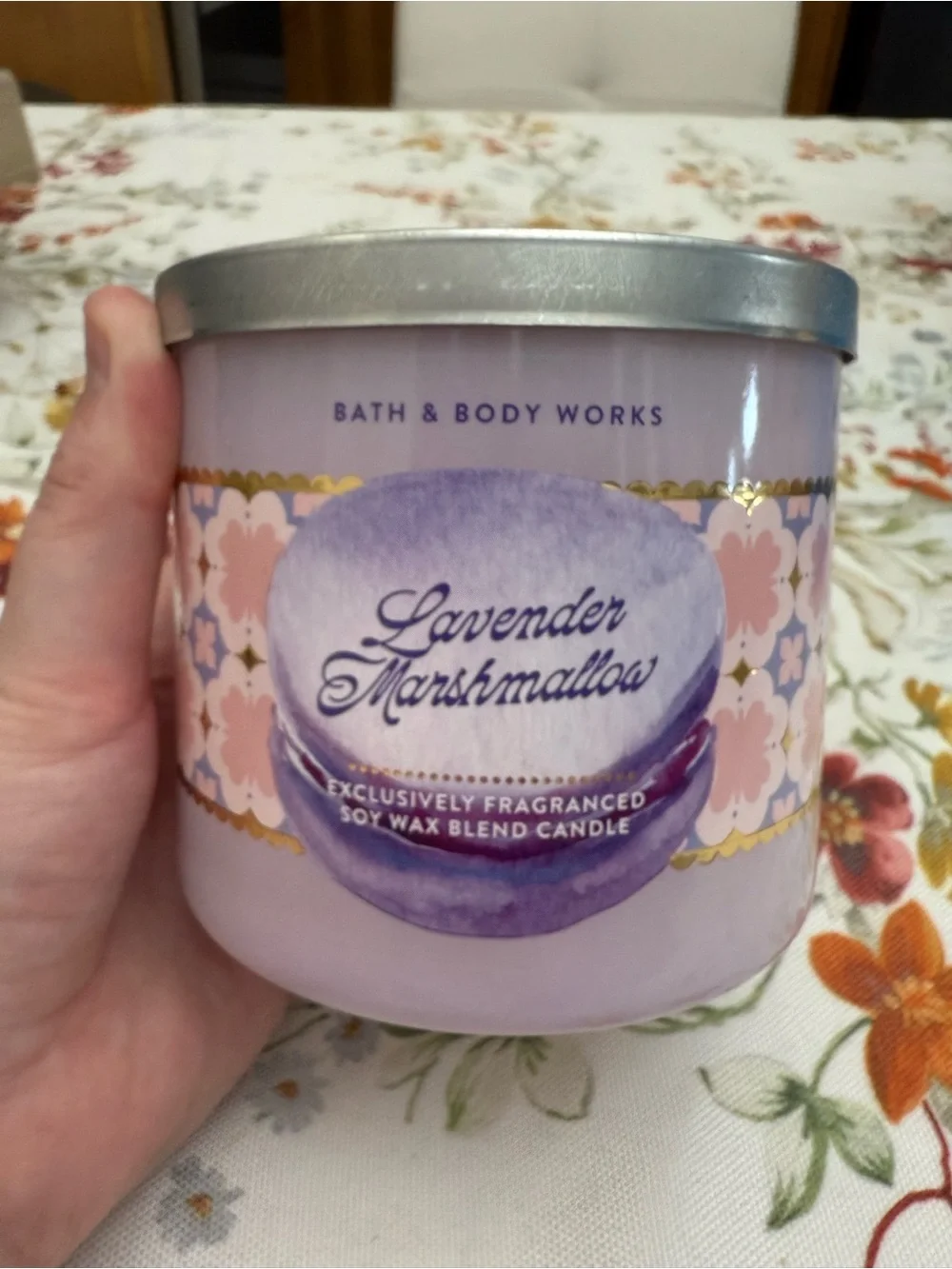 Bath & Body Works Lavender Marshmallows Candle - Purple & Pink